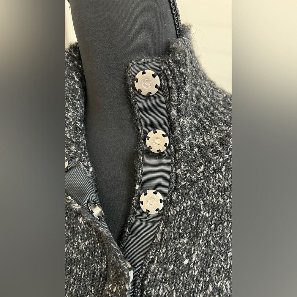 525 America MOCK NECK HENLEY WOOL-BLEND SWEATERDRESS IN GRAY Small - Picture 7 of 8